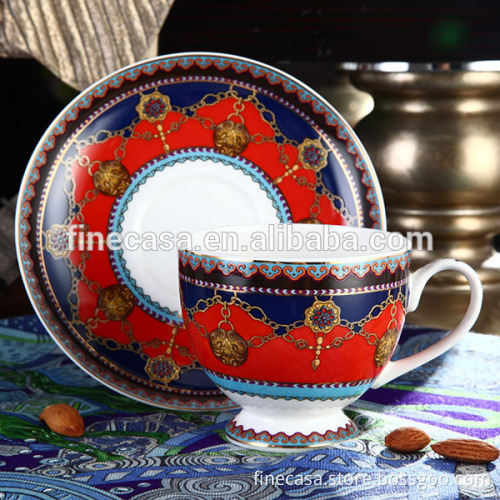 210CC Luxury Fine Bone China Tea Cup and Saucer of Grand Banquet